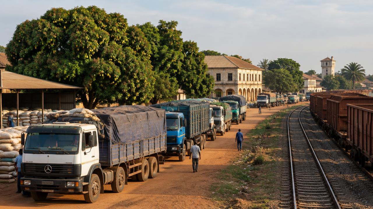 Camions agricoles équipés de GPS sur le corridor industriel entre Bobo-Dioulasso et Ouagadougou