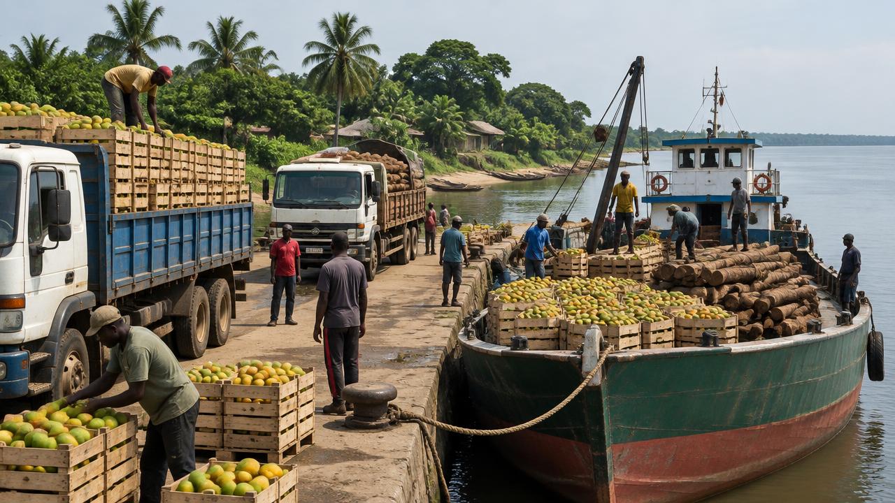 Camions de fruits et de bois équipés de GPS sur les axes de Casamance autour de Ziguinchor